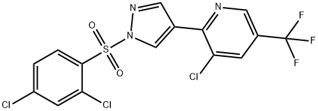 3-CHLORO-2-(1-[(2,4-DICHLOROPHENYL)SULFONYL]-1H-PYRAZOL-4-YL)-5-(TRIFLUOROMETHYL)PYRIDINE Struktur