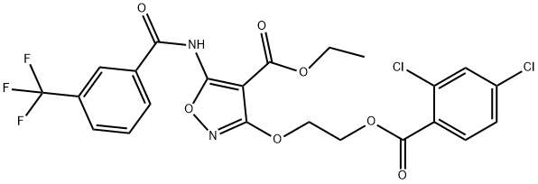 ETHYL 3-(2-[(2,4-DICHLOROBENZOYL)OXY]ETHOXY)-5-([3-(TRIFLUOROMETHYL)BENZOYL]AMINO)-4-ISOXAZOLECARBOXYLATE Struktur