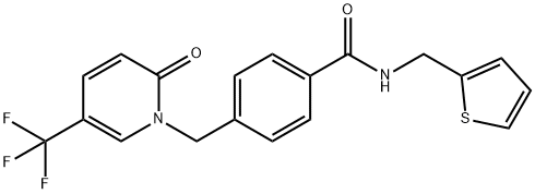 4-([2-OXO-5-(TRIFLUOROMETHYL)-1(2H)-PYRIDINYL]METHYL)-N-(2-THIENYLMETHYL)BENZENECARBOXAMIDE Struktur