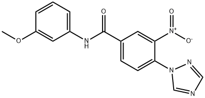 N-(3-METHOXYPHENYL)-3-NITRO-4-(1H-1,2,4-TRIAZOL-1-YL)BENZENECARBOXAMIDE Struktur