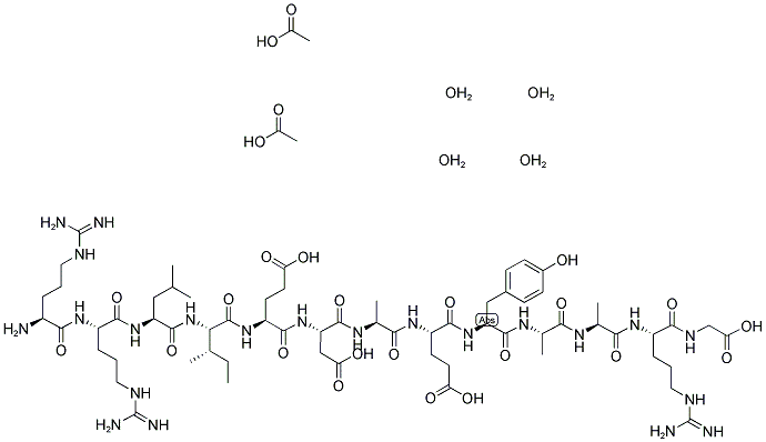 ARG-ARG-LEU-ILE-GLU-ASP-ALA-GLU-TYR-ALA-ALA-ARG-GLY 2ACOH 4H2O Struktur