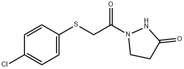 1-(2-[(4-CHLOROPHENYL)SULFANYL]ACETYL)TETRAHYDRO-3H-PYRAZOL-3-ONE Struktur