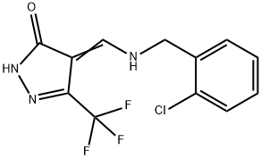 4-([(2-CHLOROBENZYL)AMINO]METHYLENE)-5-(TRIFLUOROMETHYL)-2,4-DIHYDRO-3H-PYRAZOL-3-ONE Struktur