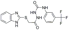 1-(2-BENZIMIDAZOL-2-YLTHIOACETYL)-4-(3-TRIFLUOROMETHYLPHENYL)SEMICARBAZIDE Struktur