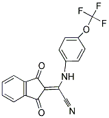 2-(1,3-DIOXOINDAN-2-YLIDENE)-2-((4-(TRIFLUOROMETHOXY)PHENYL)AMINO)ETHANENITRILE Struktur