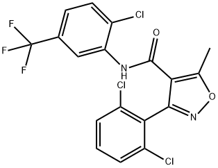 (3-(2,6-DICHLOROPHENYL)-5-METHYLISOXAZOL-4-YL)-N-(2-CHLORO-5-(TRIFLUOROMETHYL)PHENYL)FORMAMIDE Struktur