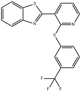 2-(2-([3-(TRIFLUOROMETHYL)PHENYL]SULFANYL)-3-PYRIDINYL)-1,3-BENZOTHIAZOLE Struktur