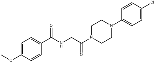 N-(2-[4-(4-CHLOROPHENYL)PIPERAZINO]-2-OXOETHYL)-4-METHOXYBENZENECARBOXAMIDE Struktur