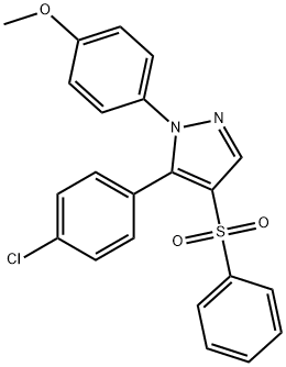 5-(4-CHLOROPHENYL)-1-(4-METHOXYPHENYL)-1H-PYRAZOL-4-YL PHENYL SULFONE Struktur