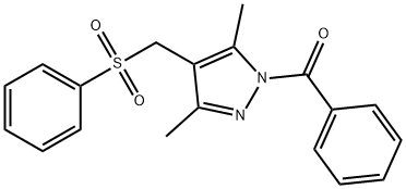 (3,5-DIMETHYL-4-[(PHENYLSULFONYL)METHYL]-1H-PYRAZOL-1-YL)(PHENYL)METHANONE Struktur