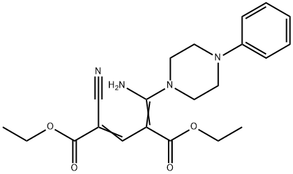 DIETHYL 4-[AMINO(4-PHENYLPIPERAZINO)METHYLENE]-2-CYANO-2-PENTENEDIOATE Struktur