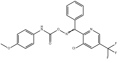 3-CHLORO-2-[(([(4-METHOXYANILINO)CARBONYL]OXY)IMINO)(PHENYL)METHYL]-5-(TRIFLUOROMETHYL)PYRIDINE Struktur