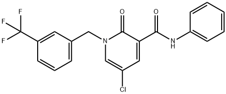 5-CHLORO-2-OXO-N-PHENYL-1-[3-(TRIFLUOROMETHYL)BENZYL]-1,2-DIHYDRO-3-PYRIDINECARBOXAMIDE Struktur