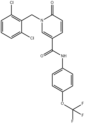 1-(2,6-DICHLOROBENZYL)-6-OXO-N-[4-(TRIFLUOROMETHOXY)PHENYL]-1,6-DIHYDRO-3-PYRIDINECARBOXAMIDE Struktur