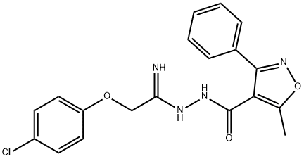 N'-[2-(4-CHLOROPHENOXY)ETHANIMIDOYL]-5-METHYL-3-PHENYL-4-ISOXAZOLECARBOHYDRAZIDE Struktur