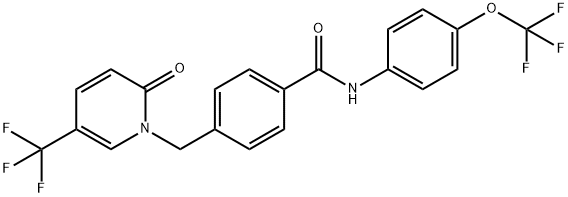 4-([2-OXO-5-(TRIFLUOROMETHYL)-1(2H)-PYRIDINYL]METHYL)-N-[4-(TRIFLUOROMETHOXY)PHENYL]BENZENECARBOXAMIDE Struktur