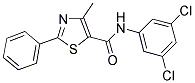 N-(3,5-DICHLOROPHENYL)-4-METHYL-2-PHENYL-1,3-THIAZOLE-5-CARBOXAMIDE Struktur