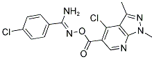 O1-[(4-CHLORO-1,3-DIMETHYL-1H-PYRAZOLO[3,4-B]PYRIDIN-5-YL)CARBONYL]-4-CHLOROBENZENE-1-CARBOHYDROXIMAMIDE Struktur