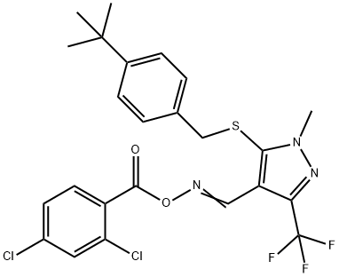 5-([4-(TERT-BUTYL)BENZYL]SULFANYL)-4-(([(2,4-DICHLOROBENZOYL)OXY]IMINO)METHYL)-1-METHYL-3-(TRIFLUOROMETHYL)-1H-PYRAZOLE Struktur