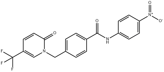 N-(4-NITROPHENYL)-4-([2-OXO-5-(TRIFLUOROMETHYL)-1(2H)-PYRIDINYL]METHYL)BENZENECARBOXAMIDE Struktur