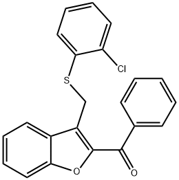 (3-([(2-CHLOROPHENYL)SULFANYL]METHYL)-1-BENZOFURAN-2-YL)(PHENYL)METHANONE Struktur