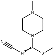 METHYL N-CYANO-4-METHYLTETRAHYDRO-1(2H)-PYRAZINECARBIMIDOTHIOATE Struktur