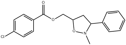 (2-METHYL-3-PHENYLTETRAHYDRO-5-ISOXAZOLYL)METHYL 4-CHLOROBENZENECARBOXYLATE Struktur