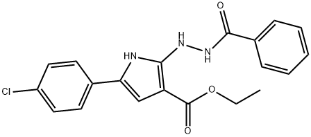 ETHYL 2-(2-BENZOYLHYDRAZINO)-5-(4-CHLOROPHENYL)-1H-PYRROLE-3-CARBOXYLATE Struktur