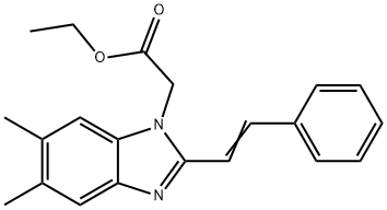 ETHYL 2-(5,6-DIMETHYL-2-STYRYL-1H-1,3-BENZIMIDAZOL-1-YL)ACETATE Struktur