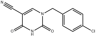 1-(4-CHLOROBENZYL)-2,4-DIOXO-1,2,3,4-TETRAHYDRO-5-PYRIMIDINECARBONITRILE Struktur