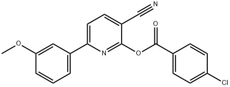 3-CYANO-6-(3-METHOXYPHENYL)-2-PYRIDINYL 4-CHLOROBENZENECARBOXYLATE Struktur