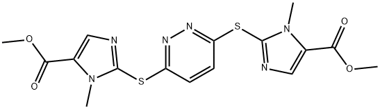 METHYL 2-[(6-([5-(METHOXYCARBONYL)-1-METHYL-1H-IMIDAZOL-2-YL]SULFANYL)-3-PYRIDAZINYL)SULFANYL]-1-METHYL-1H-IMIDAZOLE-5-CARBOXYLATE Struktur