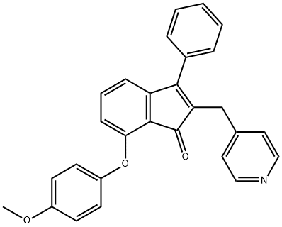 7-(4-METHOXYPHENOXY)-3-PHENYL-2-(4-PYRIDINYLMETHYL)-1H-INDEN-1-ONE Struktur