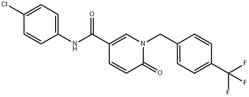 N-(4-CHLOROPHENYL)-6-OXO-1-[4-(TRIFLUOROMETHYL)BENZYL]-1,6-DIHYDRO-3-PYRIDINECARBOXAMIDE Struktur