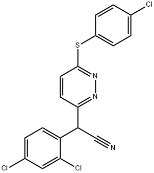 2-(6-[(4-CHLOROPHENYL)SULFANYL]-3-PYRIDAZINYL)-2-(2,4-DICHLOROPHENYL)ACETONITRILE Structure