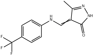 5-METHYL-4-([4-(TRIFLUOROMETHYL)ANILINO]METHYLENE)-2,4-DIHYDRO-3H-PYRAZOL-3-ONE Struktur