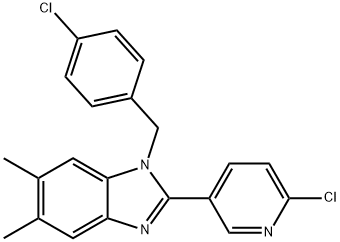 1-(4-CHLOROBENZYL)-2-(6-CHLORO-3-PYRIDINYL)-5,6-DIMETHYL-1H-1,3-BENZIMIDAZOLE Struktur