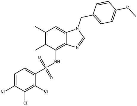 2,3,4-TRICHLORO-N-[1-(4-METHOXYBENZYL)-5,6-DIMETHYL-1H-1,3-BENZIMIDAZOL-4-YL]BENZENESULFONAMIDE Struktur