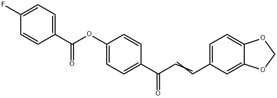 4-[3-(1,3-BENZODIOXOL-5-YL)ACRYLOYL]PHENYL 4-FLUOROBENZENECARBOXYLATE Struktur