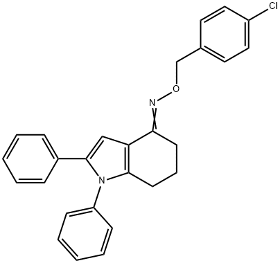 1,2-DIPHENYL-1,5,6,7-TETRAHYDRO-4H-INDOL-4-ONE O-(4-CHLOROBENZYL)OXIME Struktur