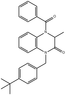 4-BENZOYL-1-[4-(TERT-BUTYL)BENZYL]-3-METHYL-3,4-DIHYDRO-2(1H)-QUINOXALINONE Struktur