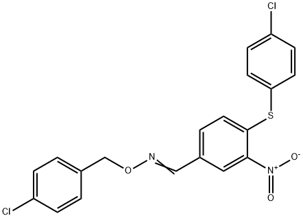 4-[(4-CHLOROPHENYL)SULFANYL]-3-NITROBENZENECARBALDEHYDE O-(4-CHLOROBENZYL)OXIME Struktur