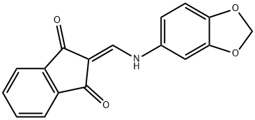 2-((BENZO[3,4-D]1,3-DIOXOLEN-5-YLAMINO)METHYLENE)INDANE-1,3-DIONE Struktur