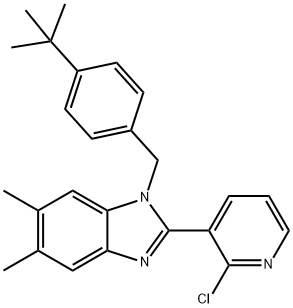 1-[4-(TERT-BUTYL)BENZYL]-2-(2-CHLORO-3-PYRIDINYL)-5,6-DIMETHYL-1H-1,3-BENZIMIDAZOLE Struktur