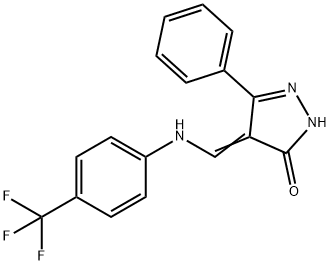 5-PHENYL-4-([4-(TRIFLUOROMETHYL)ANILINO]METHYLENE)-2,4-DIHYDRO-3H-PYRAZOL-3-ONE Struktur