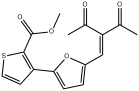 METHYL 3-[5-(2-ACETYL-3-OXO-1-BUTENYL)-2-FURYL]-2-THIOPHENECARBOXYLATE Struktur