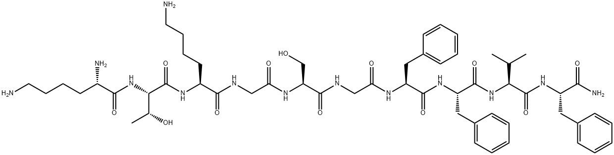 H-LYS-THR-LYS-GLY-SER-GLY-PHE-PHE-VAL-PHE-NH2 Struktur