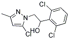 2-(5-CHLORO-3-METHYL-1H-PYRAZOL-1-YL)-1-(2,6-DICHLOROPHENYL)ETHAN-1-OL Struktur