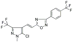 5-(2-[5-CHLORO-1-METHYL-3-(TRIFLUOROMETHYL)-1H-PYRAZOL-4-YL]VINYL)-3-[4-(TRIFLUOROMETHYL)PHENYL]-1,2,4-OXADIAZOLE Struktur