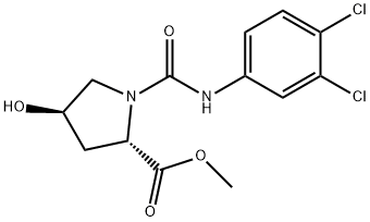 METHYL 1-[(3,4-DICHLOROANILINO)CARBONYL]-4-HYDROXY-2-PYRROLIDINECARBOXYLATE Struktur